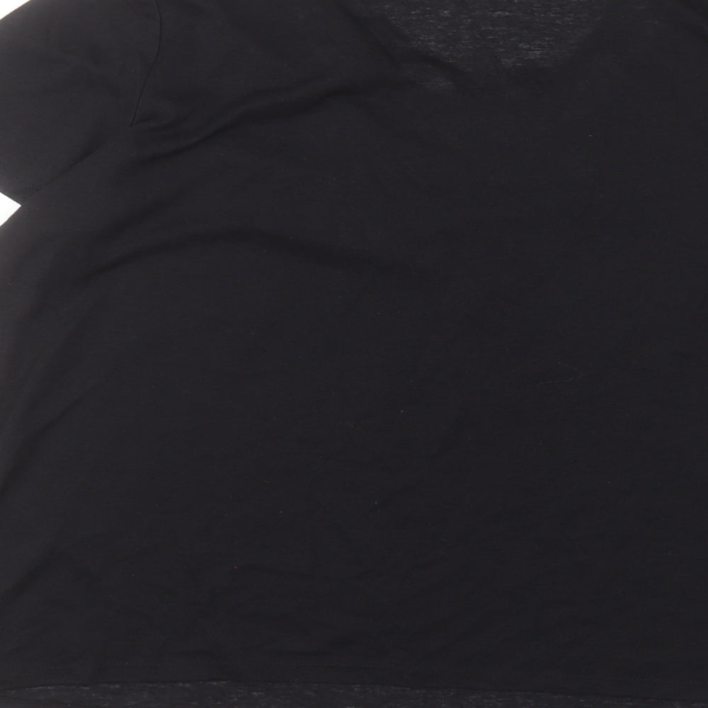 George Womens Black  Polyester Basic T-Shirt Size 22 Round Neck