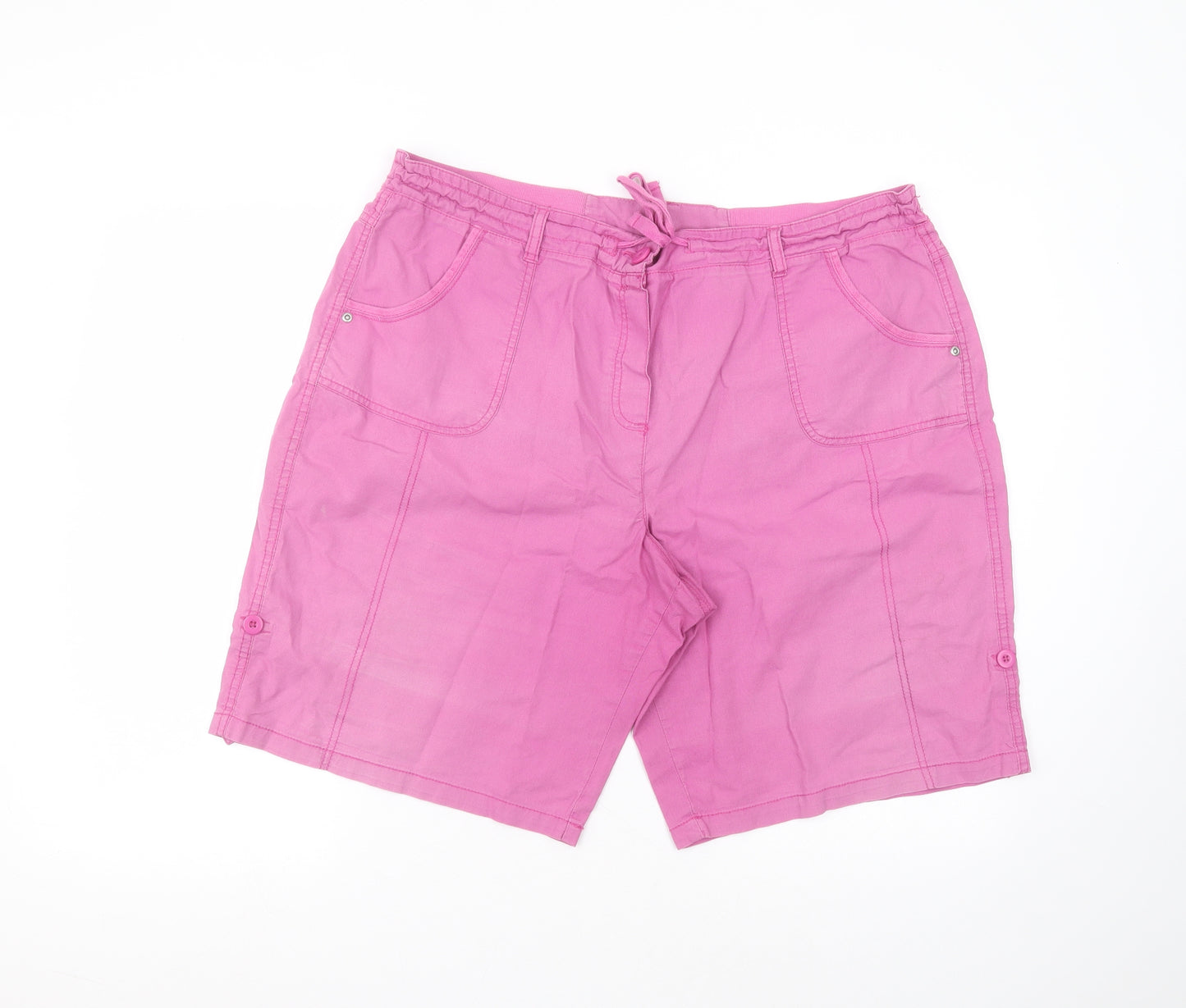 BHS Womens Pink  Cotton Bermuda Shorts Size 20 L10 in Regular
