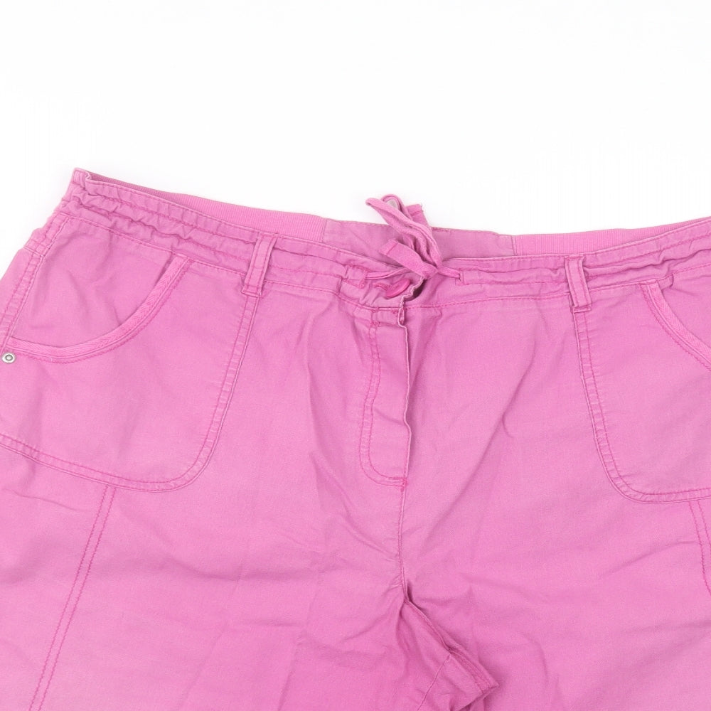 BHS Womens Pink  Cotton Bermuda Shorts Size 20 L10 in Regular