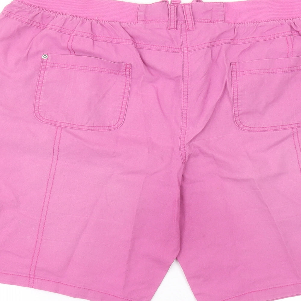BHS Womens Pink  Cotton Bermuda Shorts Size 20 L10 in Regular