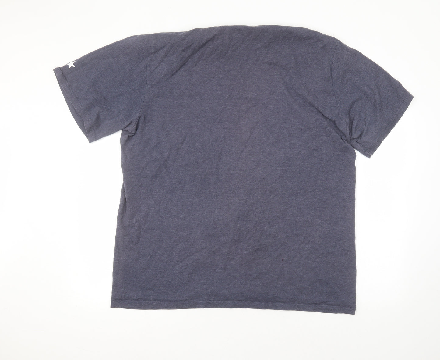 Converse Womens Blue  Cotton Basic T-Shirt Size XL Round Neck