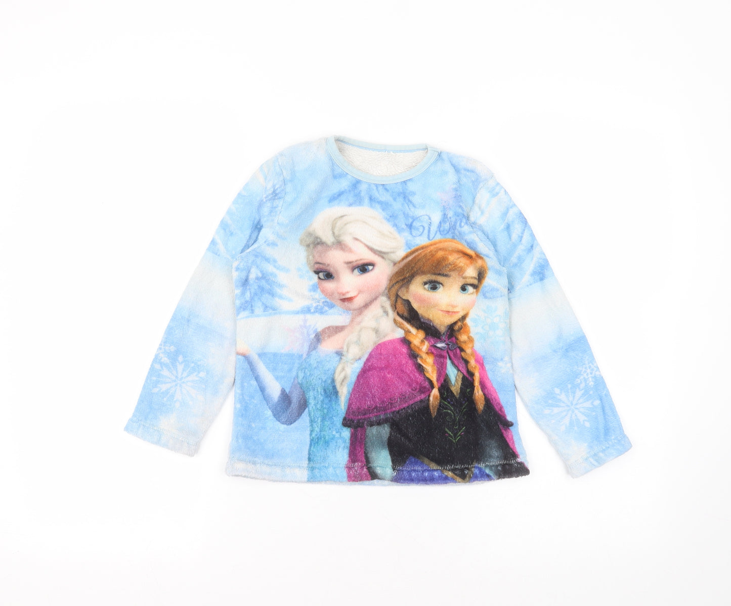 George Girls Blue Round Neck  Polyester Pullover Jumper Size 5-6 Years   - Frozen