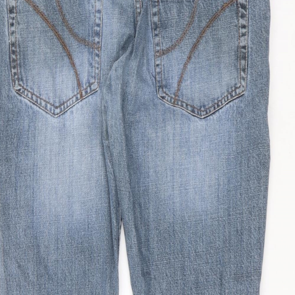 kangaroo poo Mens Blue  Cotton Straight Jeans Size 38 in L30 in Regular