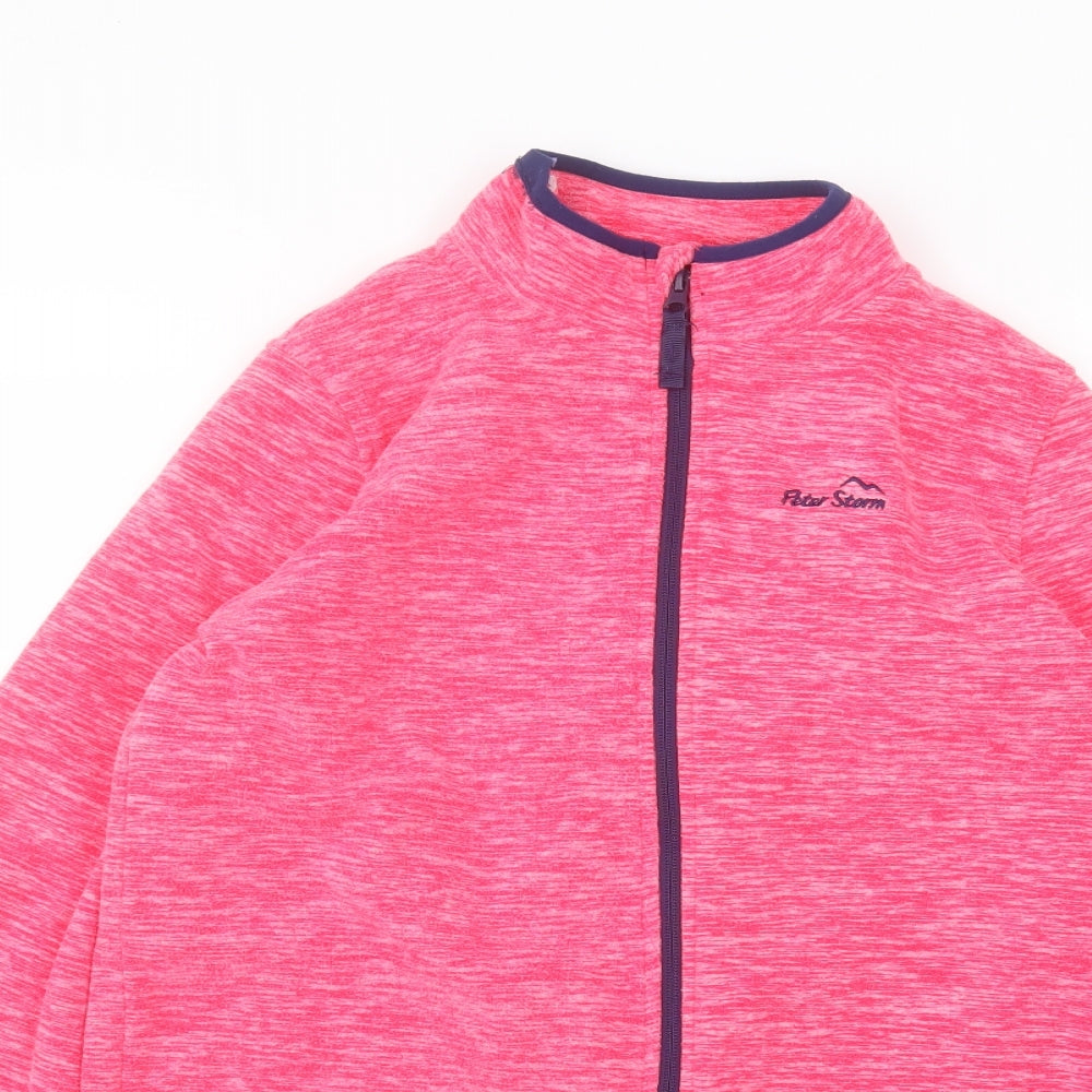 Peter Storm Girls Pink Round Neck  Polyester Full Zip Jumper Size 13 Years