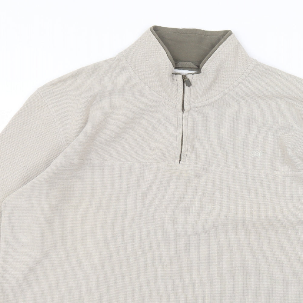 NEXT Mens Beige Round Neck  Cotton Pullover Jumper Size M