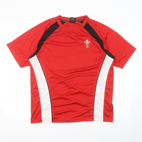 Welsh Rugby Union Mens Red  Polyester  T-Shirt Size XL Round Neck