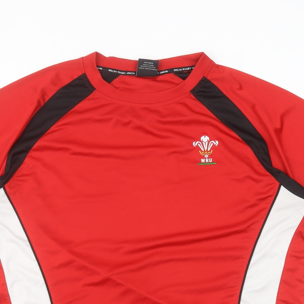Welsh Rugby Union Mens Red  Polyester  T-Shirt Size XL Round Neck