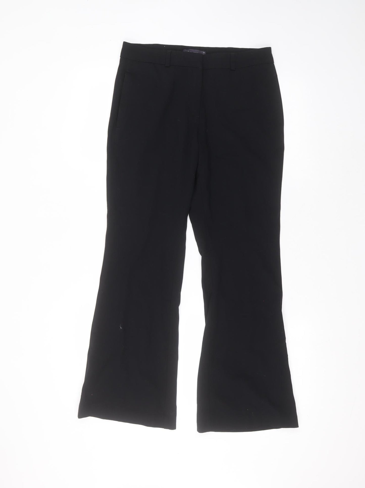 Marks and Spencer Womens Black  Polyester Trousers  Size 10 L25 in Regular