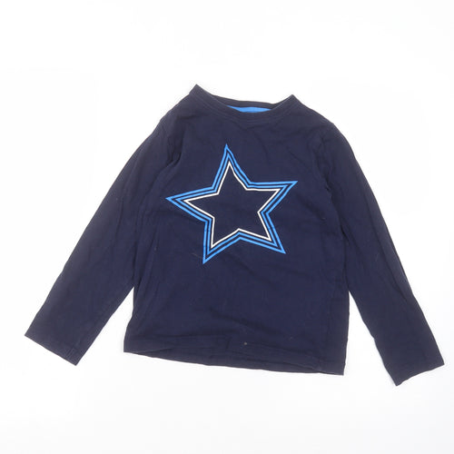 F&F Girls Blue  Cotton Basic T-Shirt Size 8-9 Years Round Neck