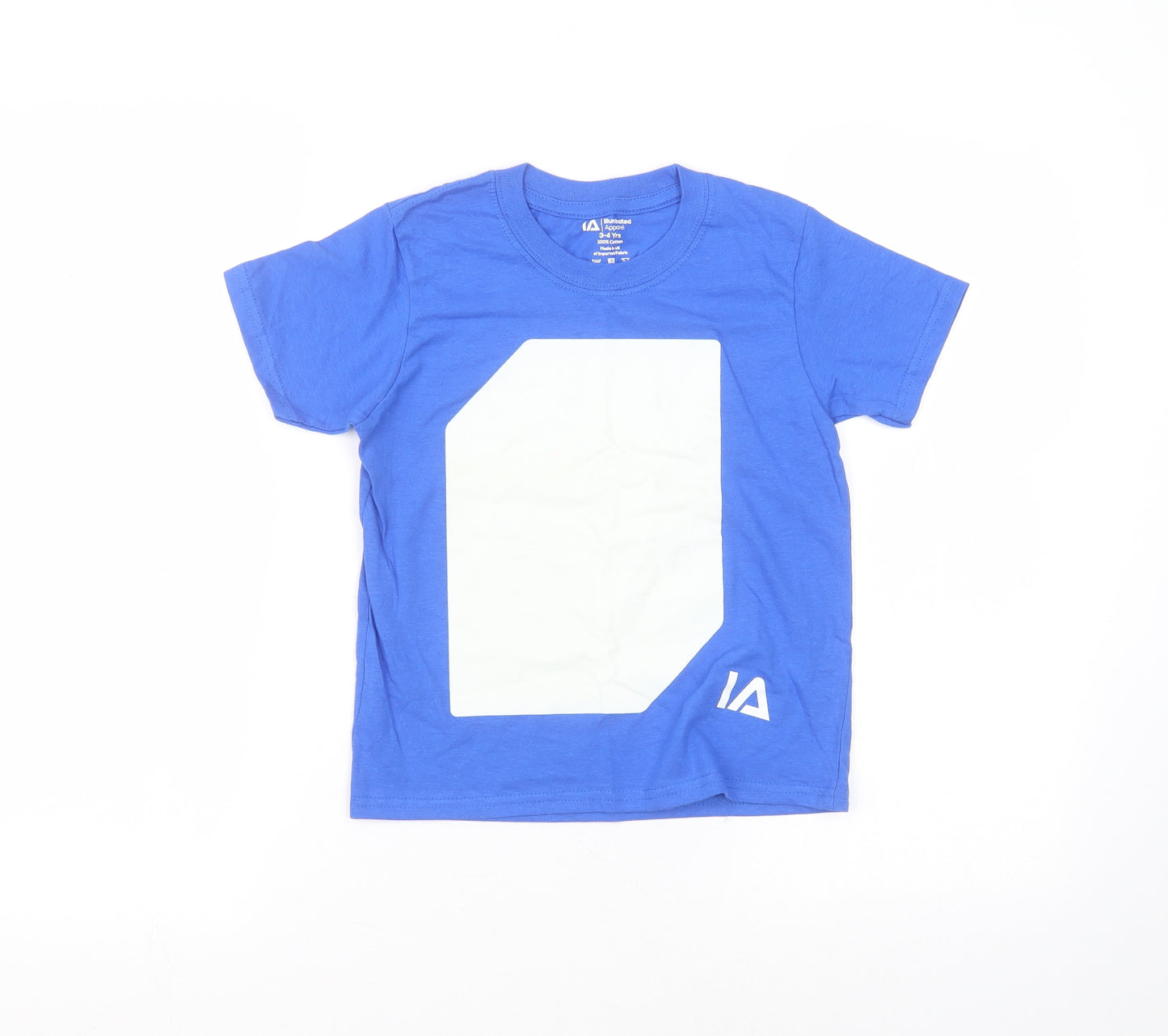 Illuminated Apparel Boys Blue  Cotton Basic T-Shirt Size 3-4 Years Round Neck