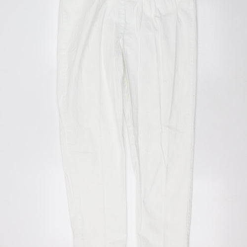 Being casual Womens White  Cotton Trousers  Size 22 L27 in Regular