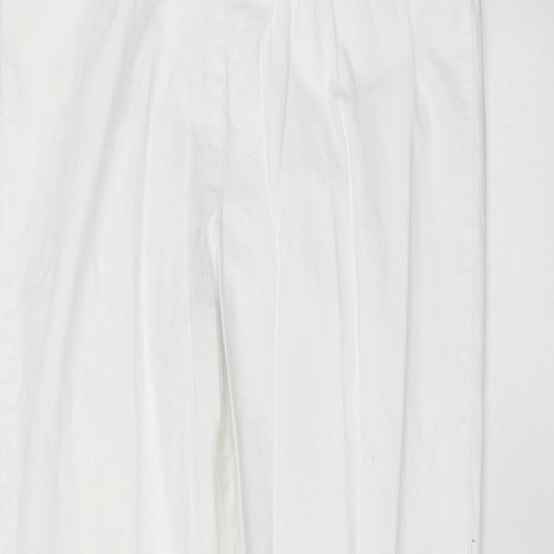 Being casual Womens White  Cotton Trousers  Size 22 L27 in Regular