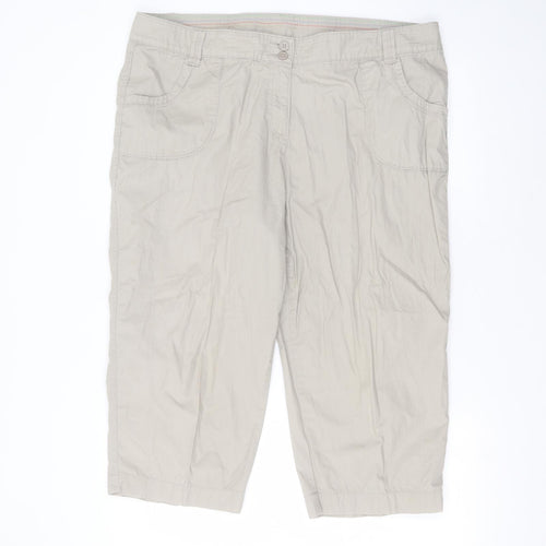 Marks and Spencer Mens Brown  Cotton Cropped Trousers Size 20 L21 in Regular