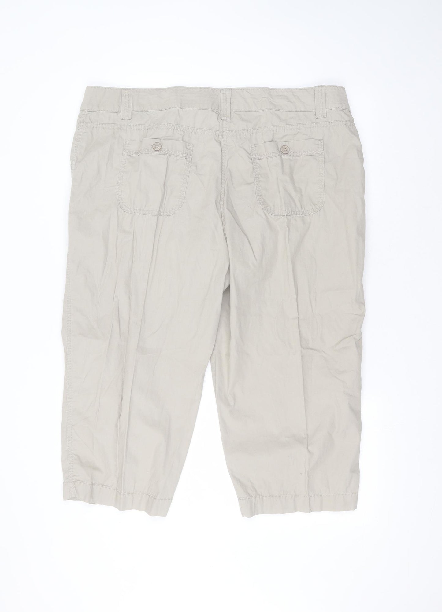 Marks and Spencer Mens Brown  Cotton Cropped Trousers Size 20 L21 in Regular