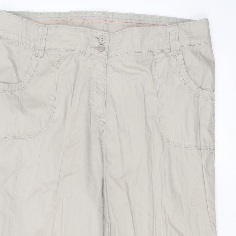 Marks and Spencer Mens Brown  Cotton Cropped Trousers Size 20 L21 in Regular