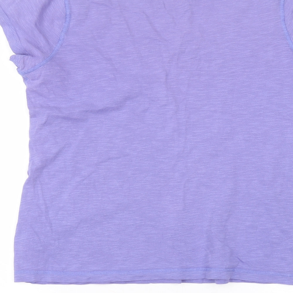 F&F Womens Purple  Cotton Basic T-Shirt Size 12 Round Neck
