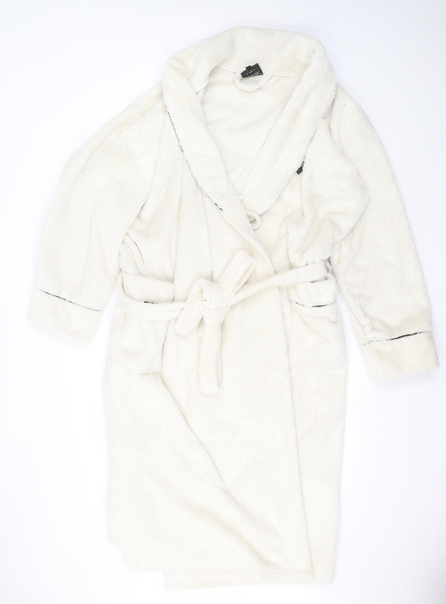 Guinness Womens White Solid Polyester Babydoll Robe Size 22