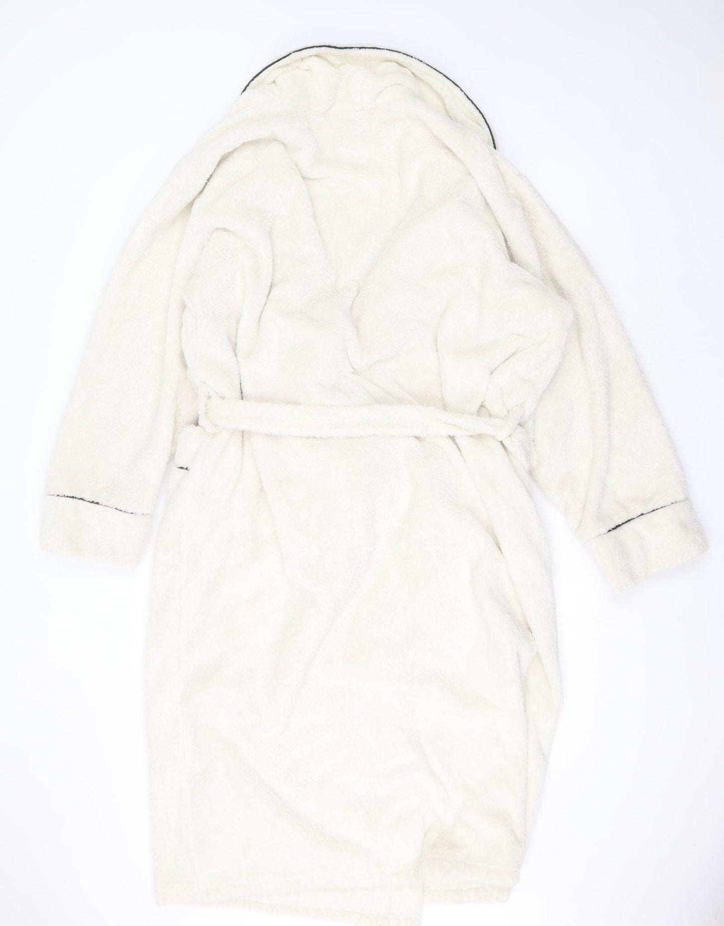 Guinness Womens White Solid Polyester Babydoll Robe Size 22