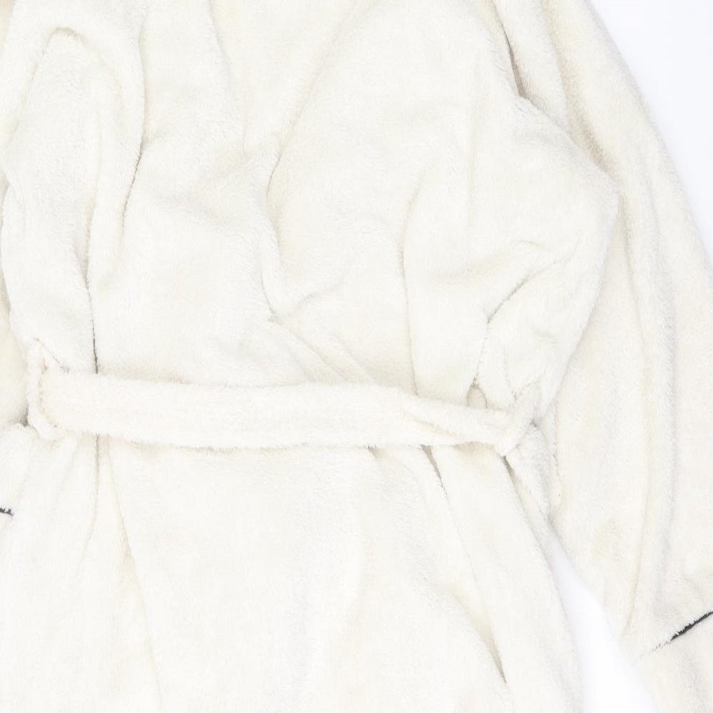 Guinness Womens White Solid Polyester Babydoll Robe Size 22