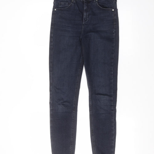 Topshop Womens Blue  Cotton Skinny Jeans Size 28 in L32 in Regular