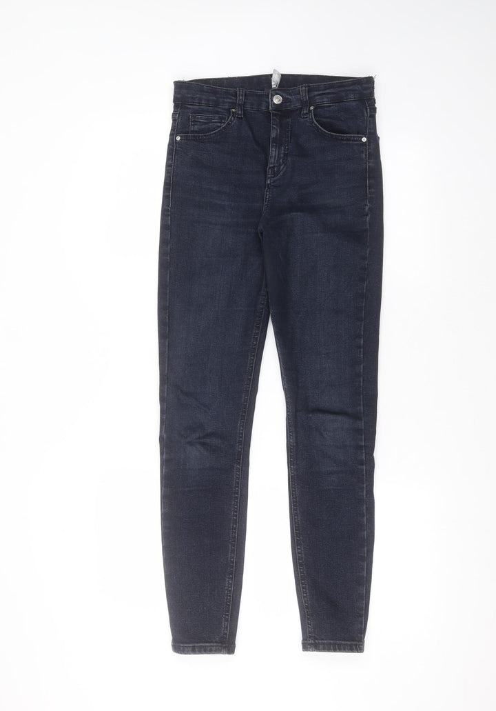 Topshop Womens Blue Cotton Skinny Jeans Size 28 in L32 in Regular