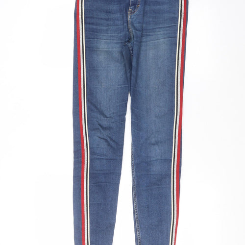 Topshop Mens Blue  Cotton Skinny Jeans Size 28 in L34 in Regular