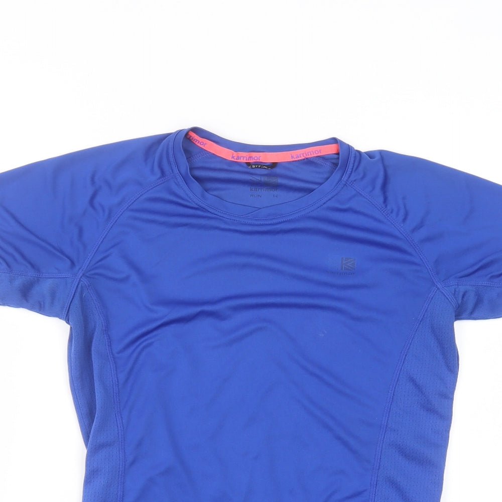 Karrimor Womens Blue  Polyester Basic T-Shirt Size 14 Round Neck