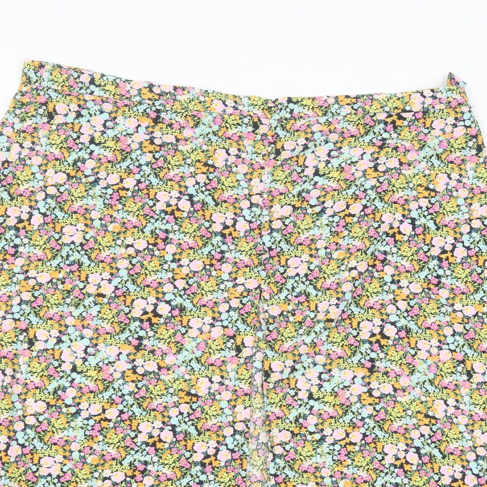 George Womens Black Floral Polyester A-Line Skirt Size 22  Regular