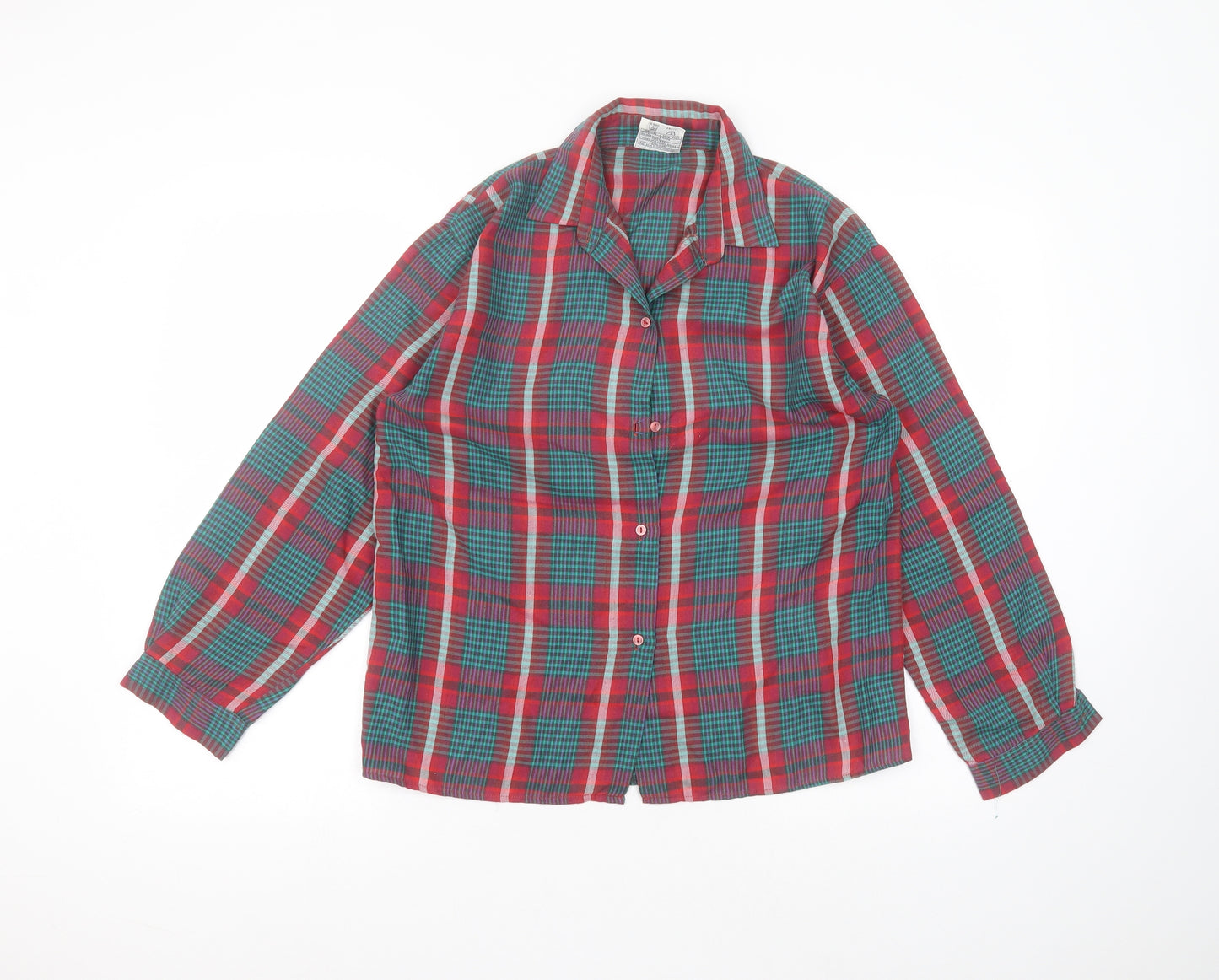 gamargue Womens Red  Polyester Basic Button-Up Size 12 Collared