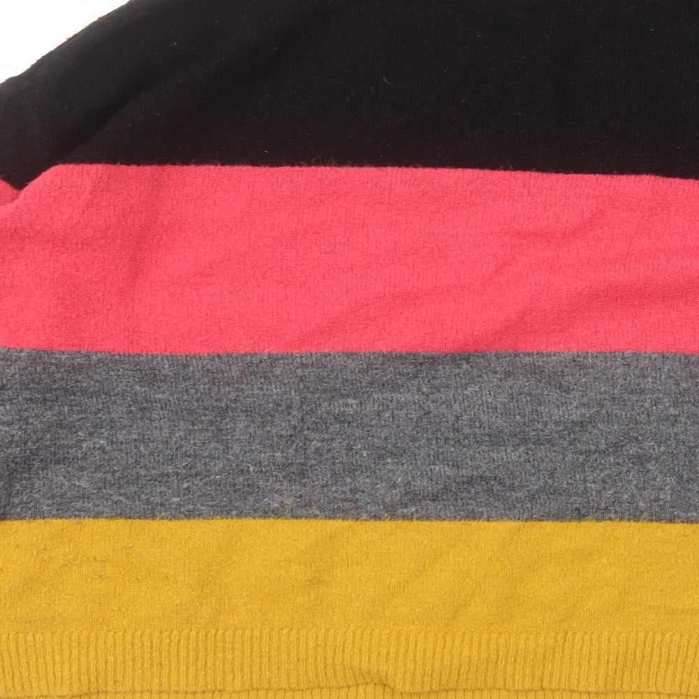 Matalan Womens Multicoloured Round Neck Striped Acrylic Pullover Jumper Size S
