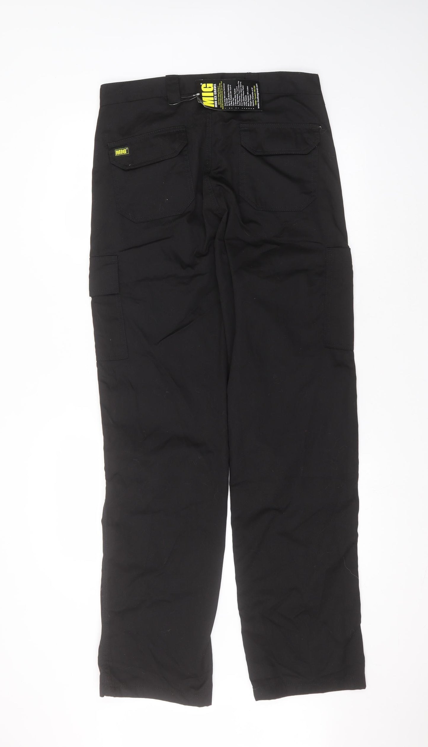 Mud Ice Gravel Mens Black  Cotton Cargo Trousers Size 32 in L33 in Regular