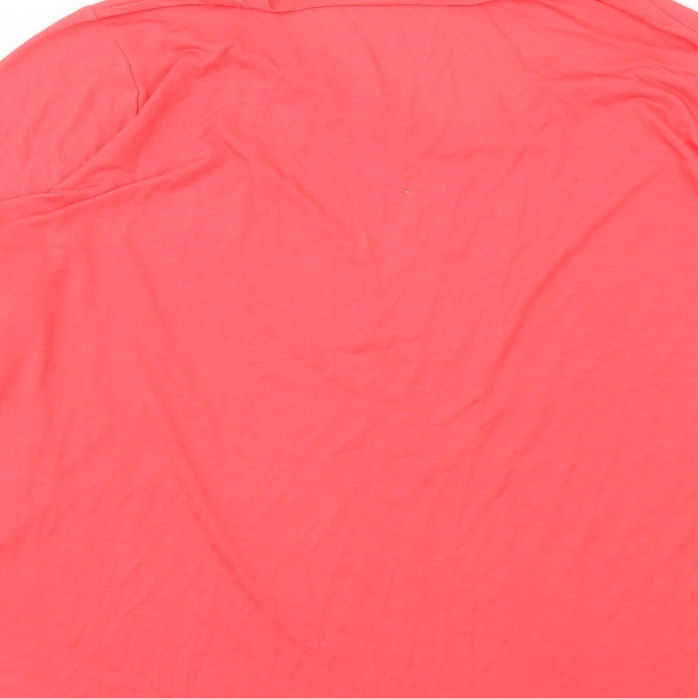 Marks and Spencer Womens Pink  Polyester Basic T-Shirt Size 24 Round Neck