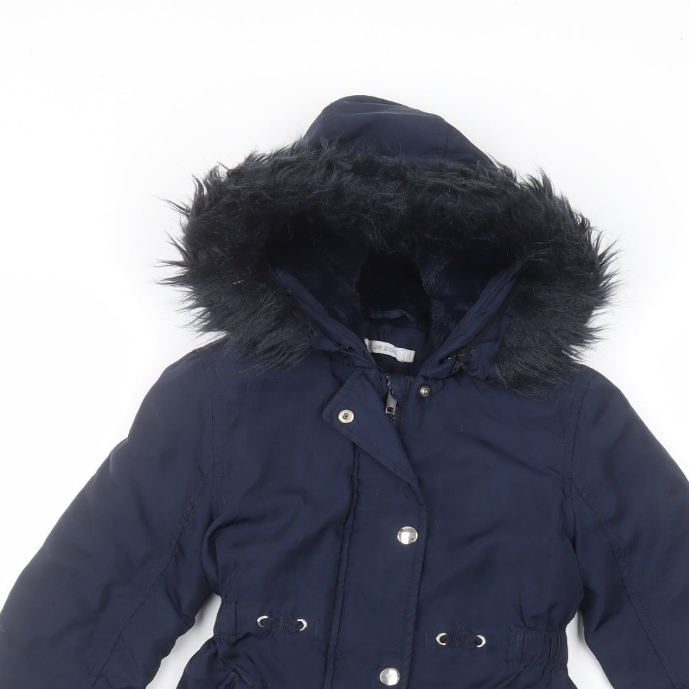 Blue Zoo Girls Blue   Parka Coat Size 6-7 Years