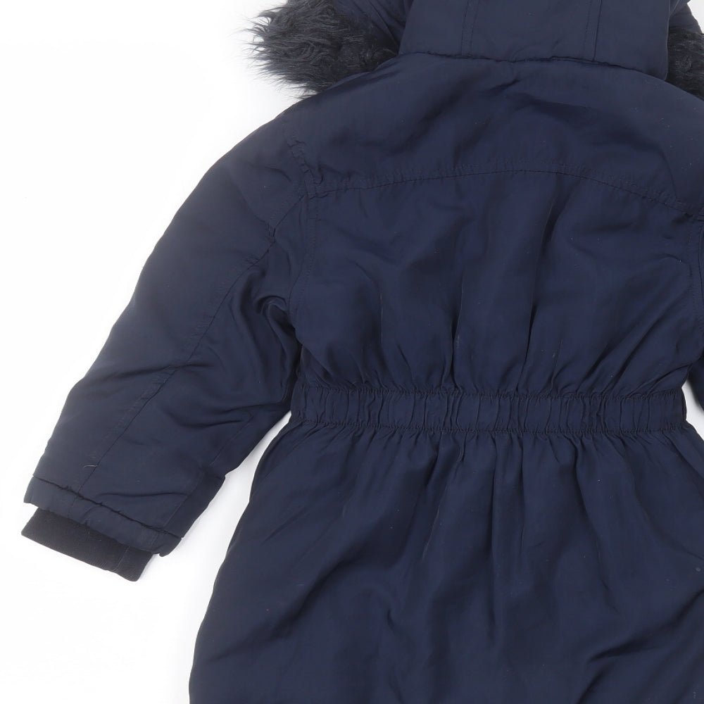 Blue Zoo Girls Blue   Parka Coat Size 6-7 Years