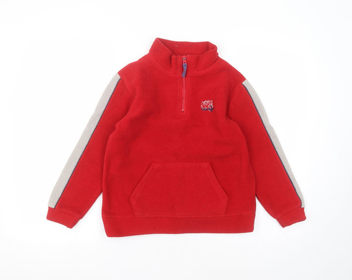 Kangaroo Boys Red Round Neck Polyester Pullover Jumper Size 7-8 Years