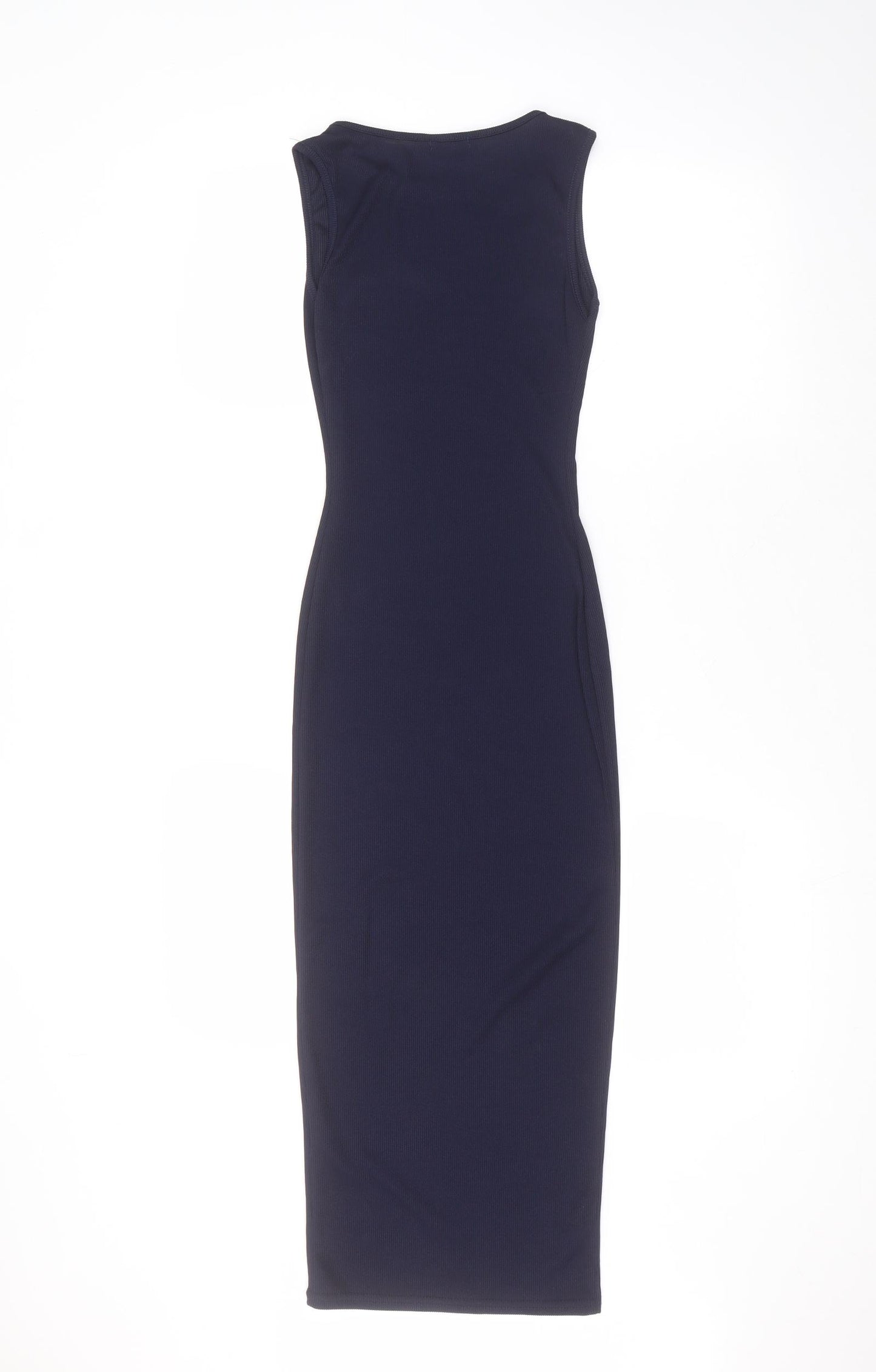 PRETTYLITTLETHING Womens Black  Polyester Pencil Dress  Size 4  Round Neck