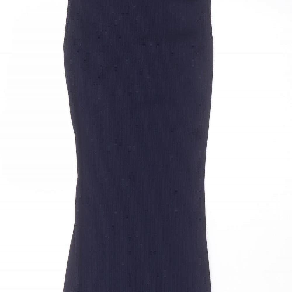 PRETTYLITTLETHING Womens Black  Polyester Pencil Dress  Size 4  Round Neck