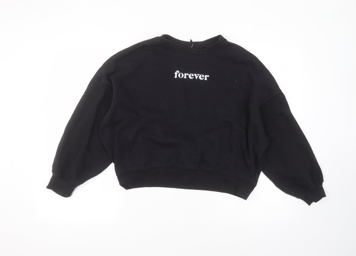 H&M Womens Black Round Neck  Polyester Pullover Jumper Size M