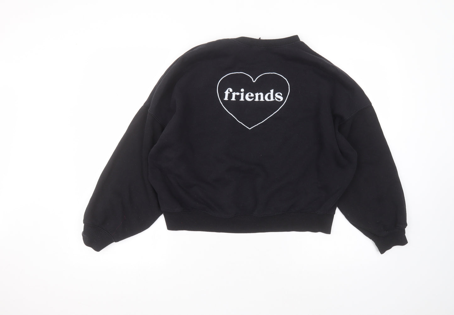 H&M Womens Black Round Neck  Polyester Pullover Jumper Size M