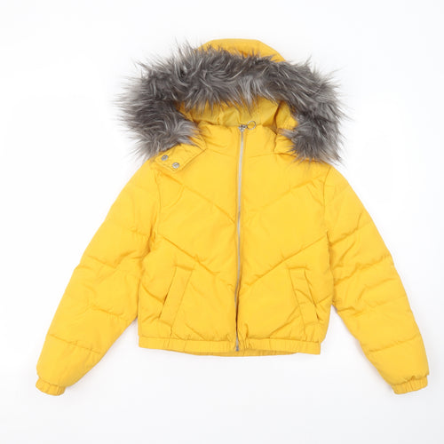 New Look Girls Yellow   Parka Coat Size 9 Years