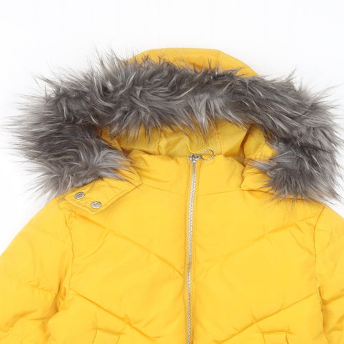 New Look Girls Yellow   Parka Coat Size 9 Years