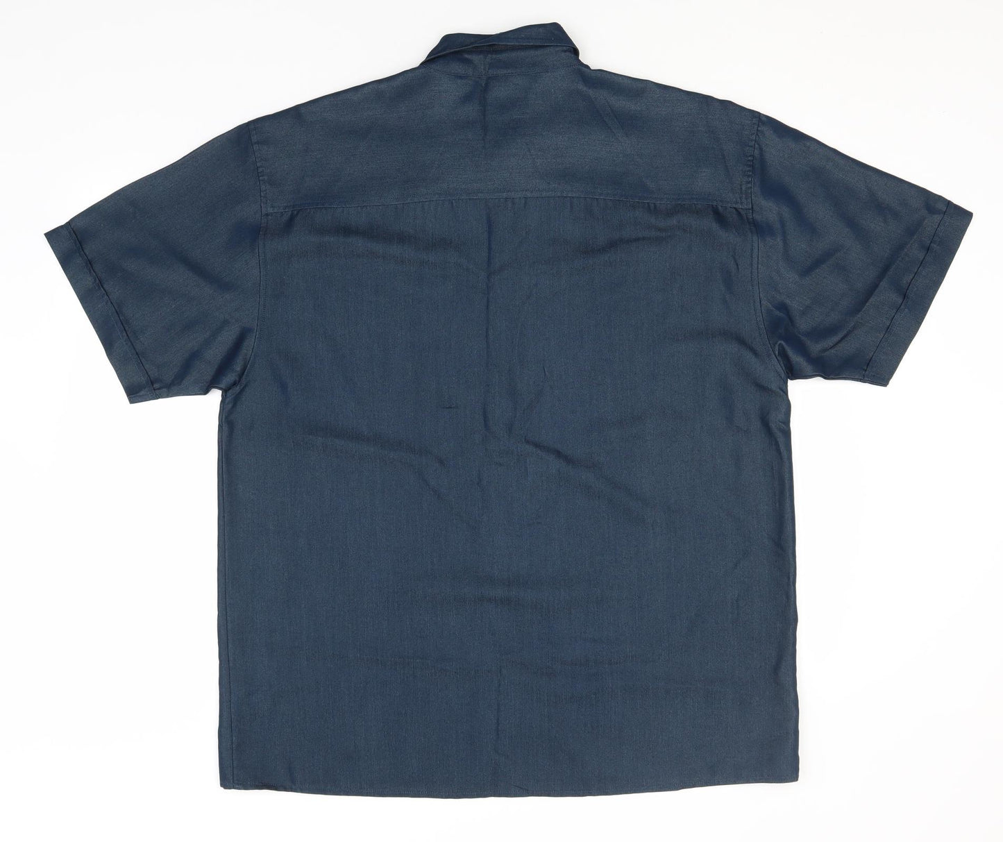 armando Mens Blue  Viscose  Button-Up Size L Collared