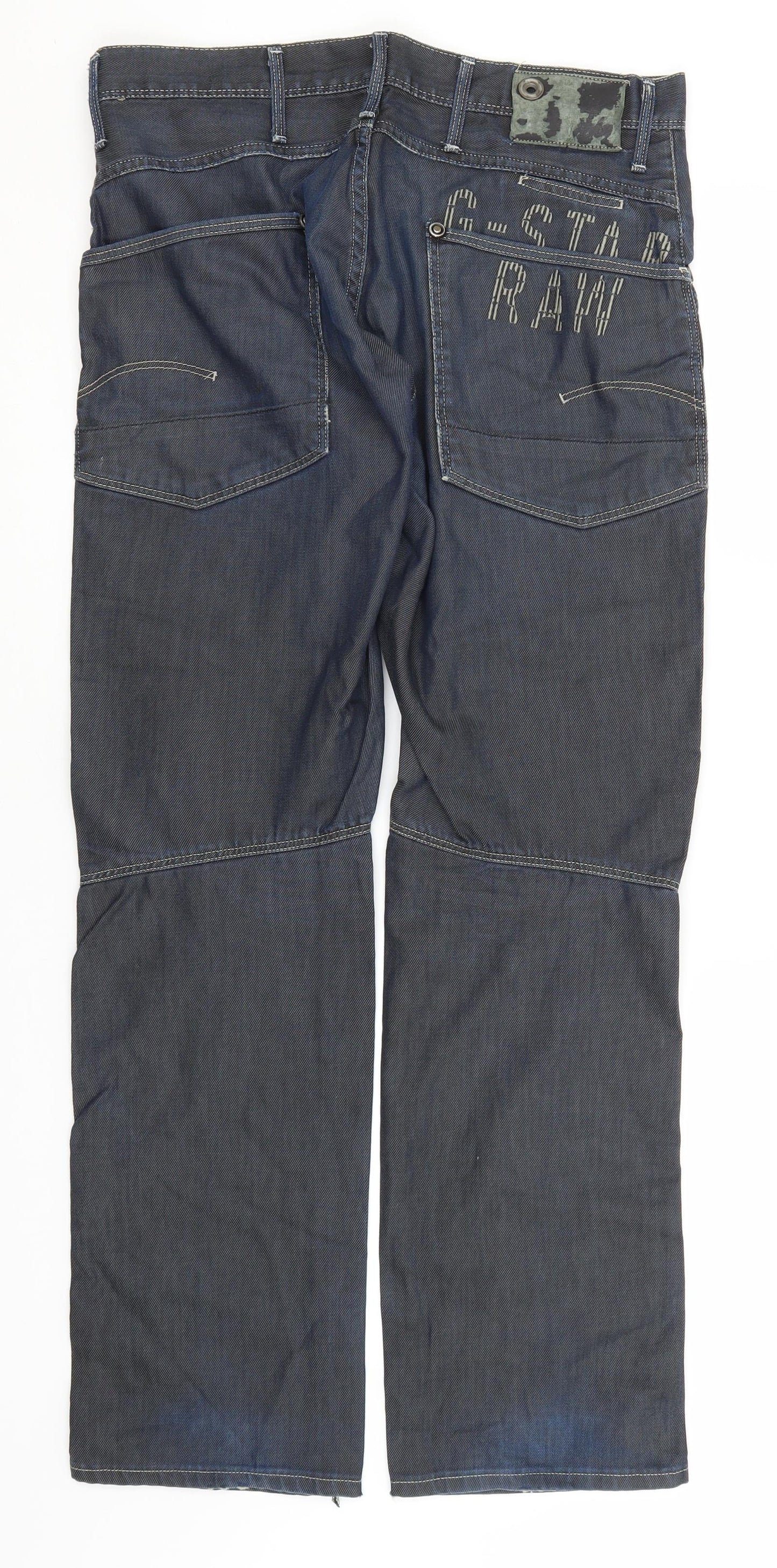 G-Star Mens Blue  Cotton Straight Jeans Size 34 in L32 in Regular