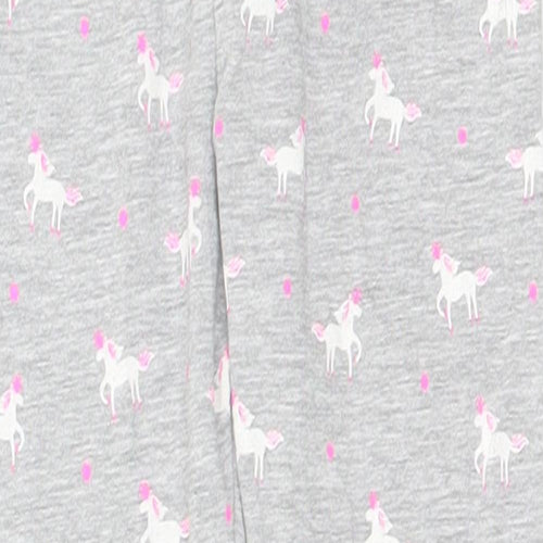 Primark Girls Grey Animal Print Cotton  Pyjama Pants Size 4-5 Years   - Unicorn