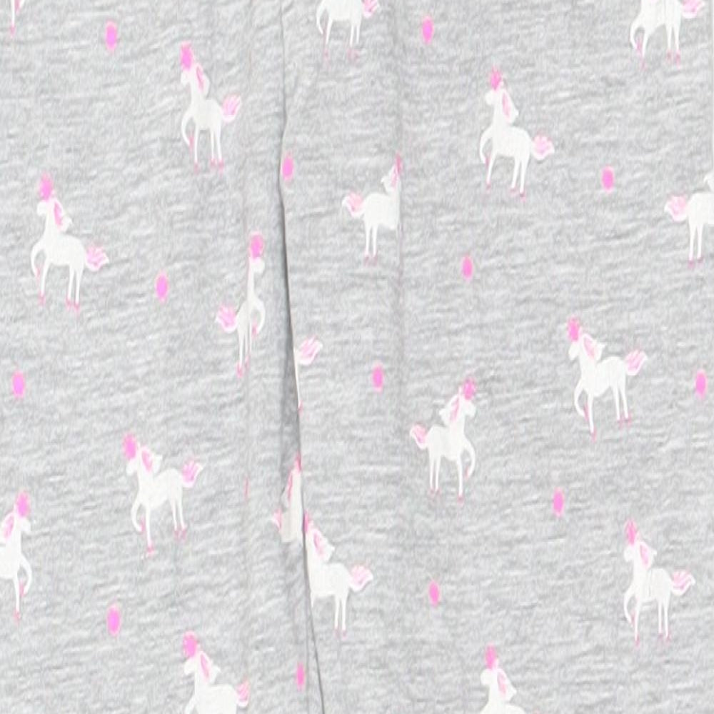 Primark Girls Grey Animal Print Cotton  Pyjama Pants Size 4-5 Years   - Unicorn