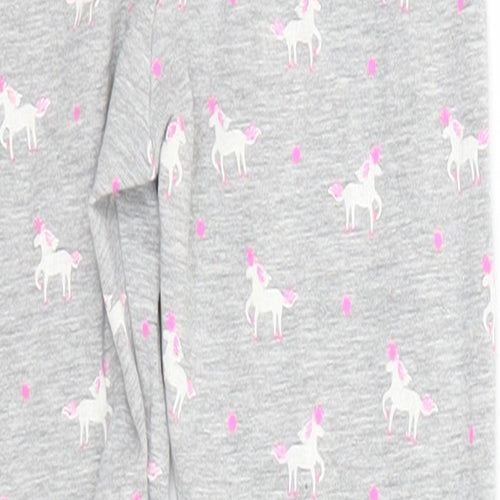 Primark Girls Grey Animal Print Cotton  Pyjama Pants Size 4-5 Years   - Unicorn