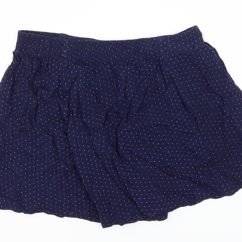 Papaya Womens Blue Polka Dot Viscose A-Line Skirt Size 8