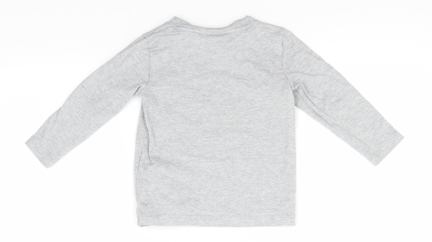 Lacoste Boys Grey Round Neck  Cotton Pullover Jumper Size 2 Years