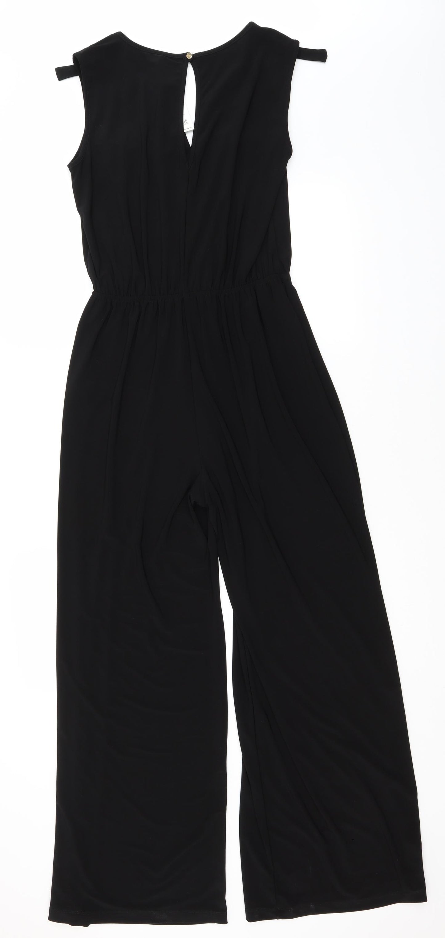 George Womens Black  Polyester Jumpsuit One-Piece Size 10 L28 in