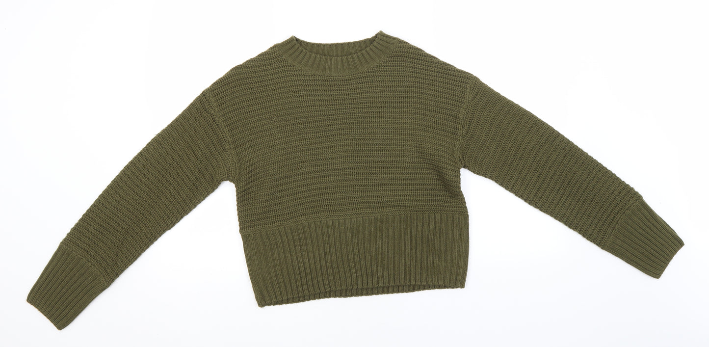 New Look Girls Brown Round Neck  Acrylic Pullover Jumper Size 14-15 Years